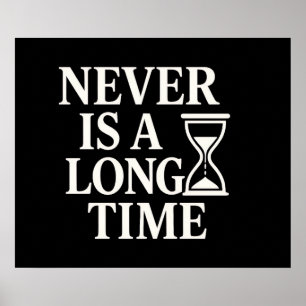 Never Is Long Time – ミニマリスト砂時計 ポスター
