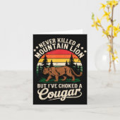 Never Killed A Mountain Lion Funny Cougar Hunting  カード (黄色い花)