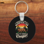Never Killed A Mountain Lion Funny Cougar Hunting  キーホルダー (正面)