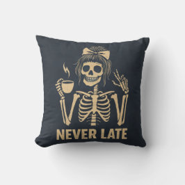 Never late  skeleton cushion クッション