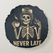 Never late skeleton cushion ラウンドクッション (正面)