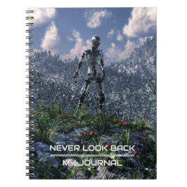 Never Look Back. Futuristic landscape with robots ノートブック