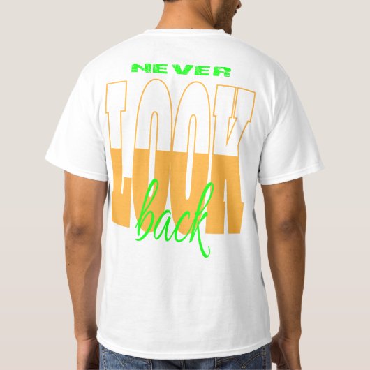 NEVER LOOK BACK Men's Value T-Shirt Tシャツ (裏面)