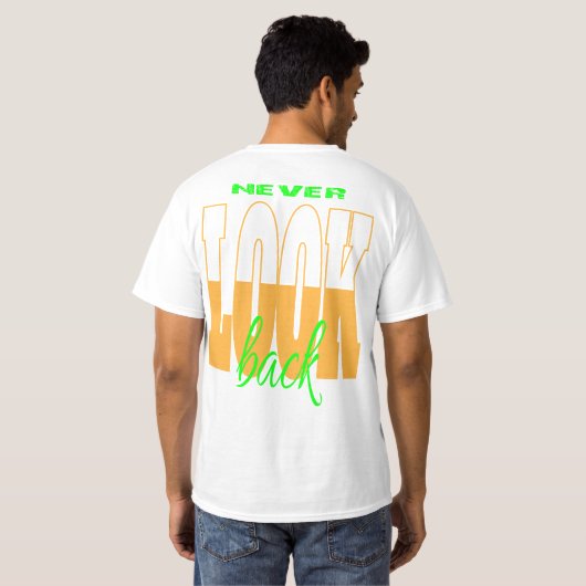 NEVER LOOK BACK Men's Value T-Shirt Tシャツ (裏面フル)