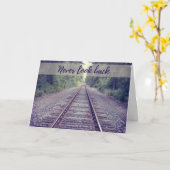 Never Look Back Railroad | 励ましのメッセージ カード (黄色い花)