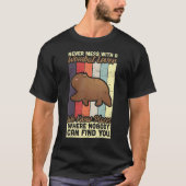 Never Mess With Wombat Lover Marsupial Australia W Tシャツ (正面)