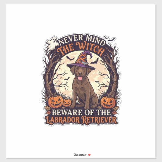 Never Mind Witch Beware ラブラドール・レトリバー ハロウィン シール (シート)