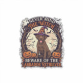 Never Mind Witch Beware ラブラドール・レトリバー ハロウィン シール (正面)