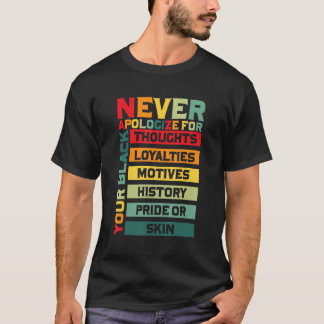 Never Say Black History Month BLMメラニンPr Tシャツ