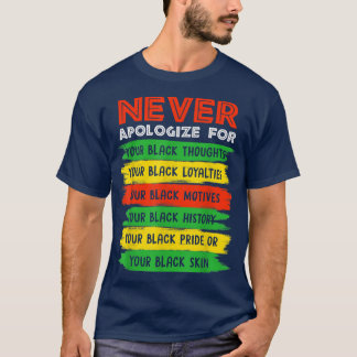 Never Say Black History Month BLMメラニンPr Tシャツ