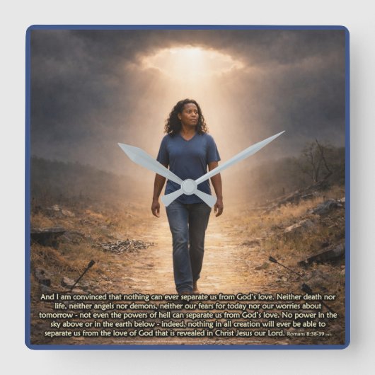 Never separated from God スクエア壁時計 (正面)