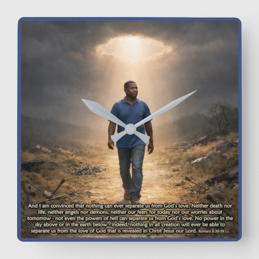 Never separated from God スクエア壁時計 (正面)