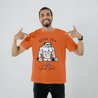 Never skip Leg Day - おもしろい Gym Pug Tシャツ