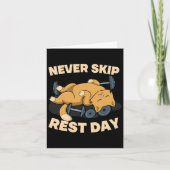 Never Skip Rest Day Cat Kitten Gym Workout Bodybui カード (正面)