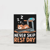 Never Skip Rest Day Funny Bodybuilding Cat Workout カード (正面)