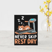Never Skip Rest Day Funny Bodybuilding Cat Workout カード (黄色い花)