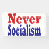Never Socialism with red blue文字 横断幕 (横)