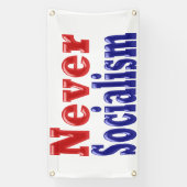 Never Socialism with red blue文字 横断幕 (縦)
