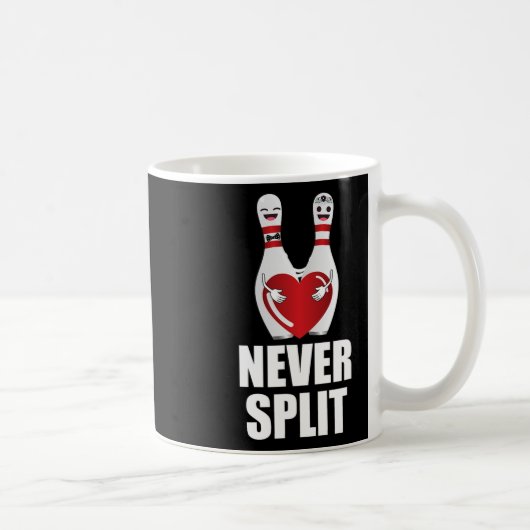 Never SplitボーリングピンバレンタインデイカップルM コーヒーマグカップ (右)