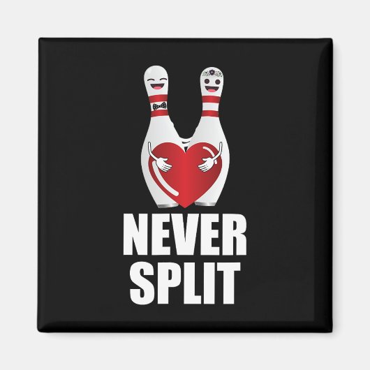 Never SplitボーリングピンバレンタインデイカップルM マグネット (正面)
