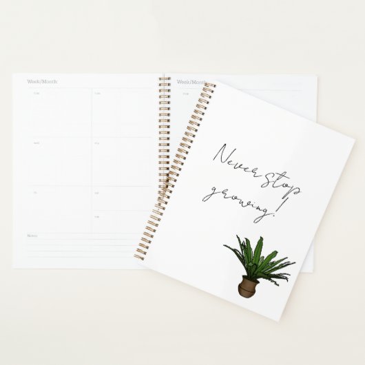 “Never Stop Growing” Planner with Potted Plant プランナー手帳 (ディスプレー)