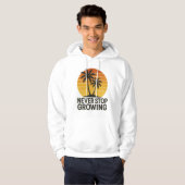 Never Stop Growing Retro Sunset Hoodie パーカ (正面フル)