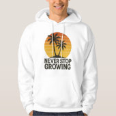 Never Stop Growing Retro Sunset Hoodie パーカ (正面)
