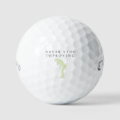 'Never Stop Improving' Growth Mindset Encouraging  ゴルフボール (正面)