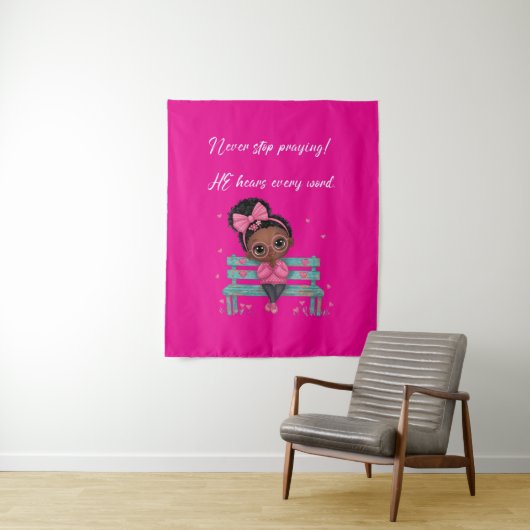 'Never Stop Praying' Christian Inspired Tapestry タペストリー (インサイチュ)