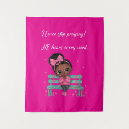 'Never Stop Praying' Christian Inspired Tapestry タペストリー