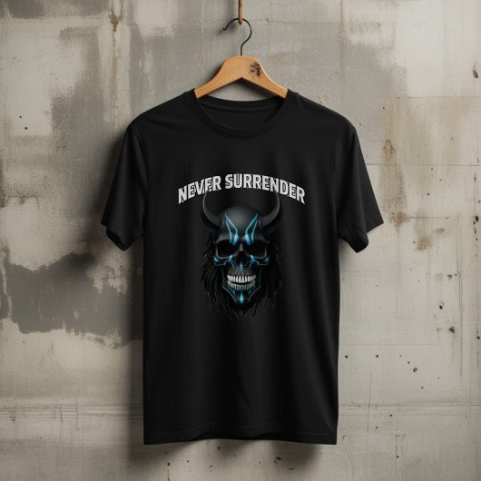 Never Surrender Cyberpunk Skull T-Shirt Tシャツ