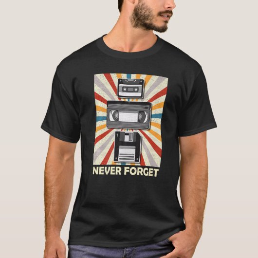 Never Tee 忘れ Videocassetteおもしろい FD V Tシャツ (正面)