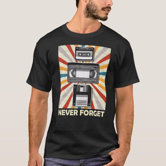 Never Tee 忘れ Videocassetteおもしろい FD V Tシャツ (正面)