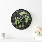Never Too Late Funny Motivational ラージ壁時計 (ホーム)