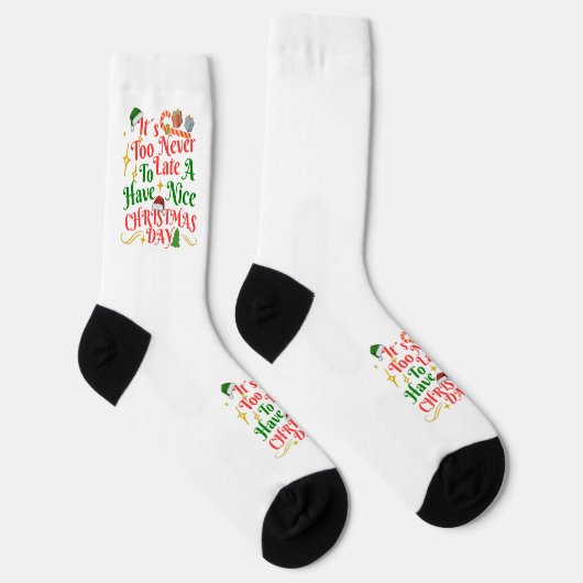 Never Too Late To Have A Nice Christmas Day ソックス (右)