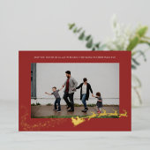 Never Too Old 赤い写真 箔シーズンカード (立ち正面)