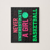 Never Underestimate A Girl Who Plays Basketball  ジグソーパズル (縦)