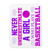 Never Underestimate A Girl Who Plays Basketball   マグネット (縦)
