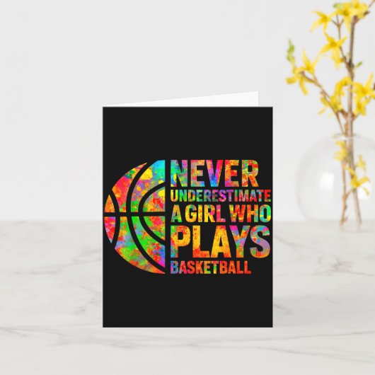 Never Underestimate A Girl Who Plays Basketball Wo カード (黄色い花)