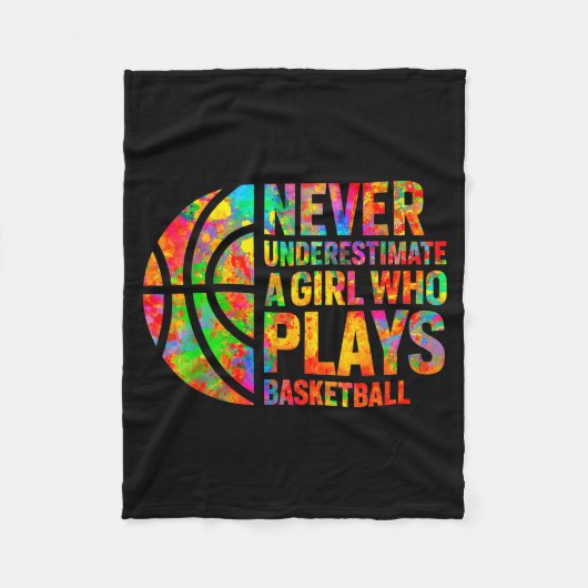 Never Underestimate A Girl Who Plays Basketball Wo フリースブランケット (正面)