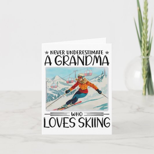 Never Underestimate A Grandma Who Loves Skiing  カード (正面)