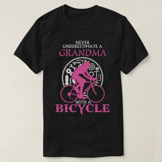 Never Underestimate A Grandma  With A Bicycle   Bi Tシャツ (デザイン正面)