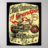 Never Underestimate A Grandpa With A Motorcycle Fu ポスター (正面)