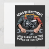 Never Underestimate a Man Still Turning Wrenches  招待状 (正面/裏面)