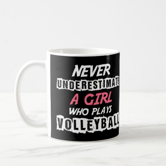 Never Underestimate A Volleyball Girl Volleyball d コーヒーマグカップ (左)
