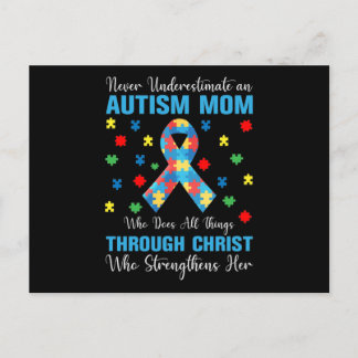 Never Underestimate an Autism Mom Who Does All Thi インビテーションポストカード