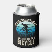 Never Underestimate an old guy on a Bicycle 缶クーラー (缶正面)
