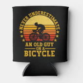 Never Underestimate an old guy on a Bicycle Fun 缶クーラー (正面)