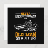 Never Underestimate An Old Man On A Jet Ski 招待状 (正面/裏面)