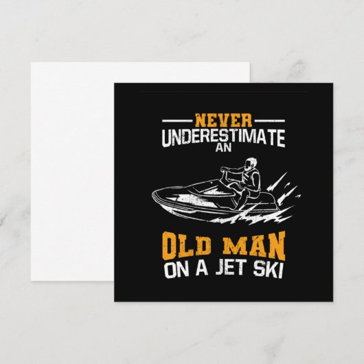 Never Underestimate An Old Man On A Jet Ski 招待状 (正面/裏面)